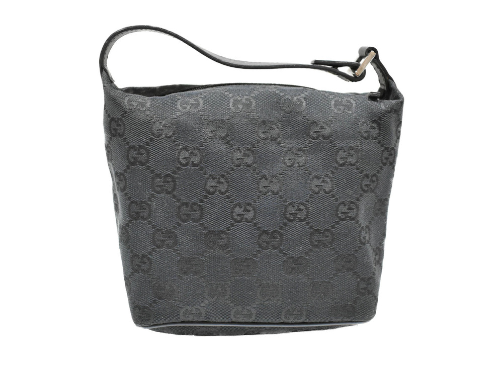 Gucci leather Clutch black 039 cosmetic canvas GG accessory handbag 1147 Black